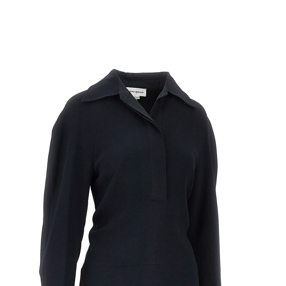 Victoria Beckham Abito chemisier midi in cady, view 2