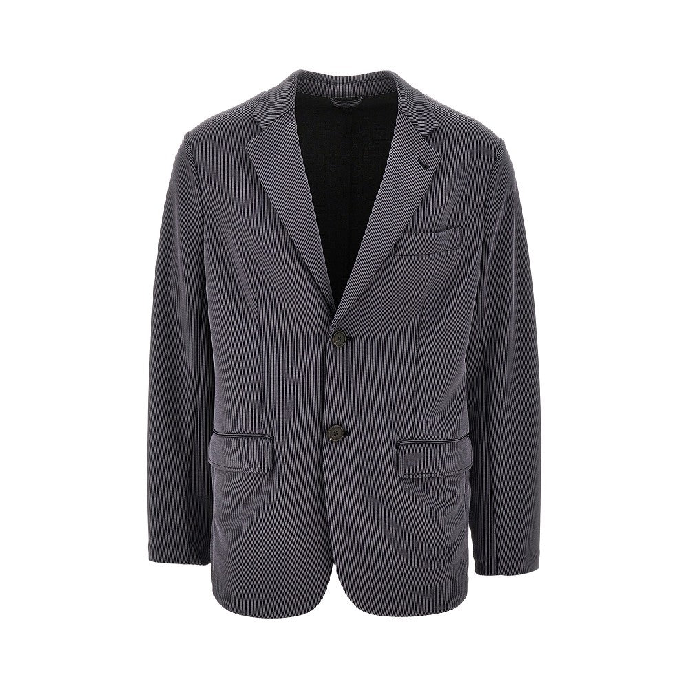 Emporio Armani Blazer monopetto in tessuto canneté