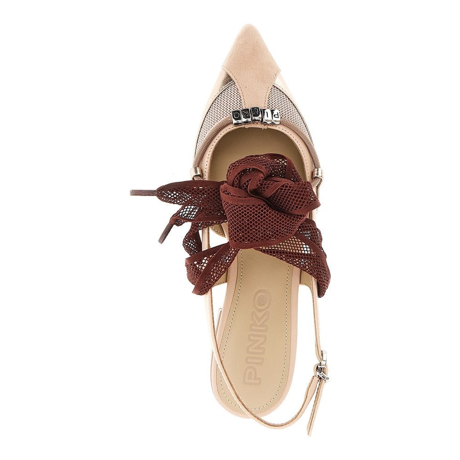 Pinko Slingback in pelle e mesh, view 4
