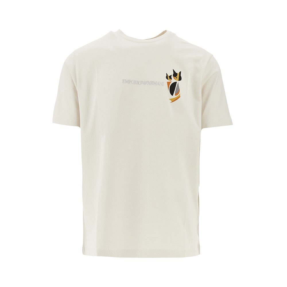 Emporio Armani T-shirt con stampa gatti Après e ricamo logo