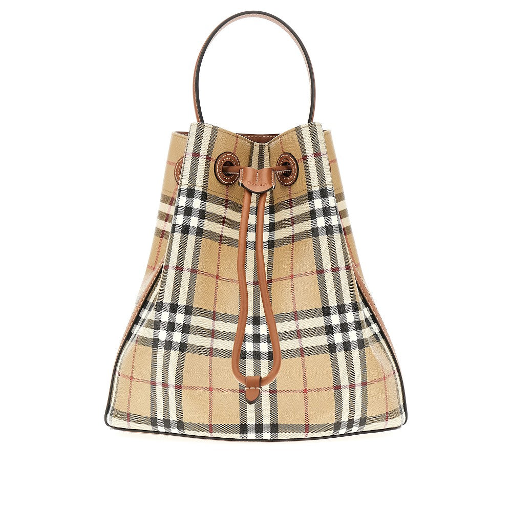 Burberry Borsa a secchiello piccola con motivo Check