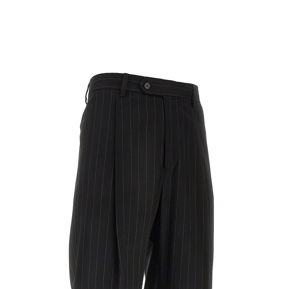 MARSEM Pantalone in twill gessato con pinces, view 2