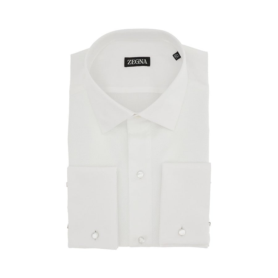 ZEGNA Camicia da smoking in cotone