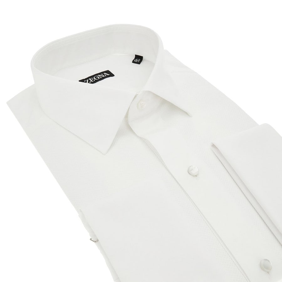 ZEGNA Camicia da smoking in cotone, view 2