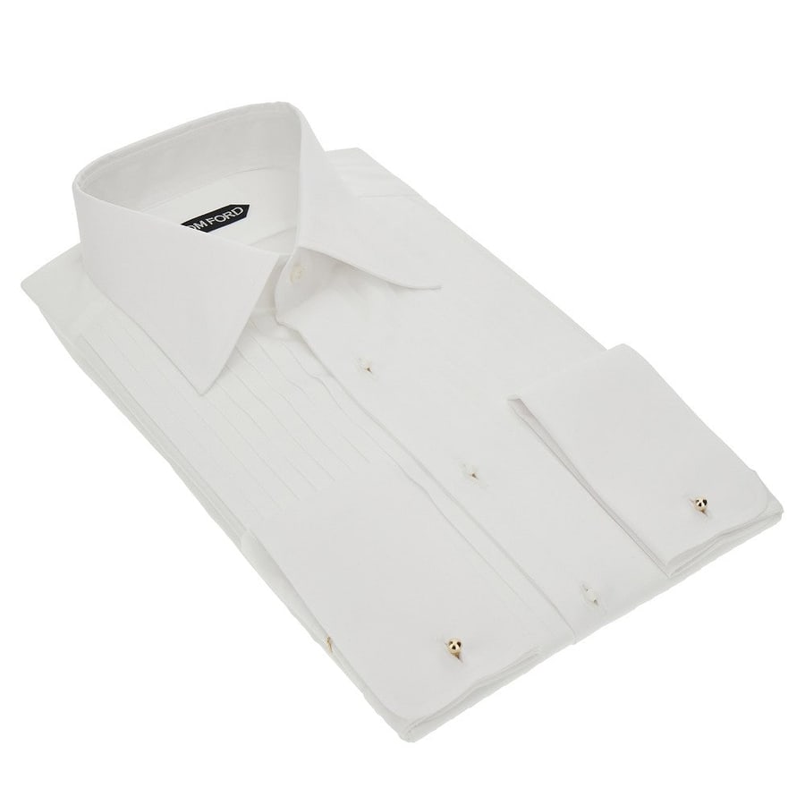 Tom Ford Camicia da smoking in cotone, view 2