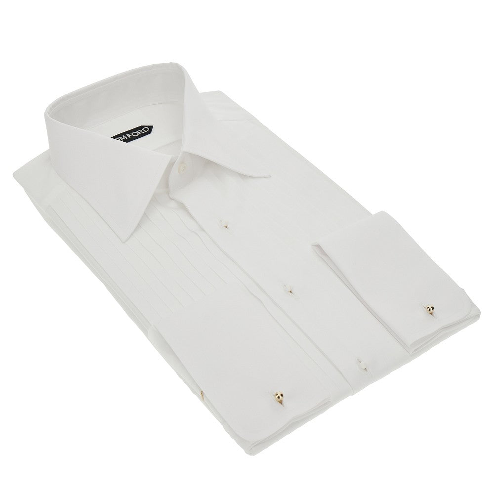 Tom Ford Camicia da smoking in cotone, view 2