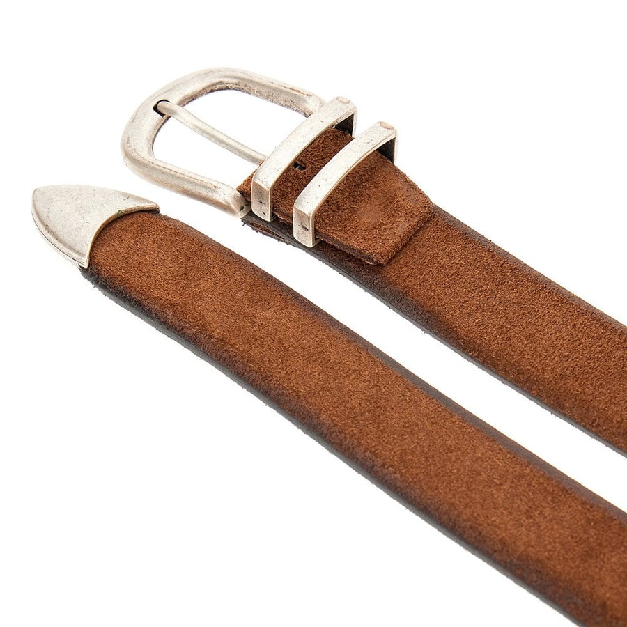 GIANNIFRANCO BELTS Cintura in pelle scamosciata effetto vintage, view 2