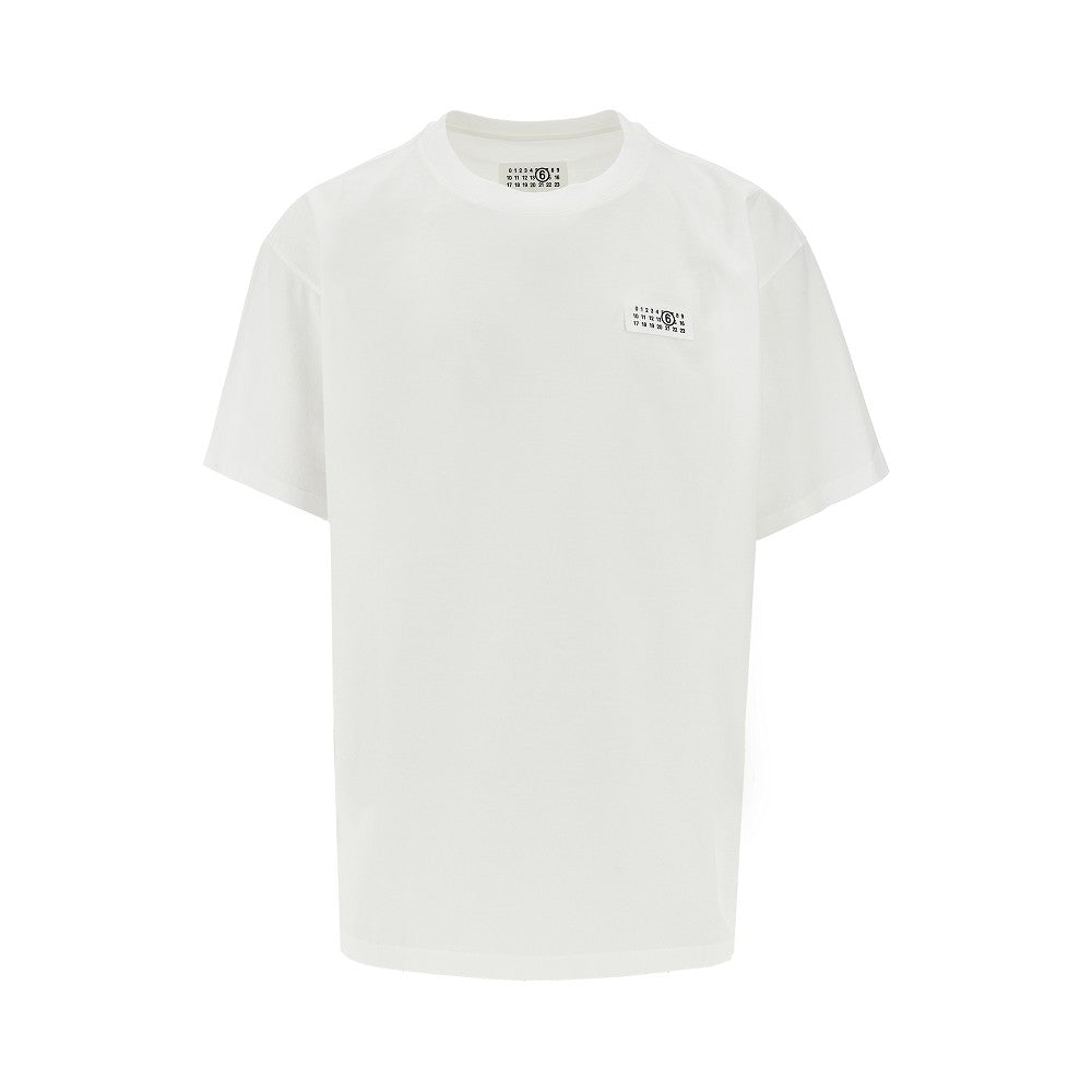 MM6 T-shirt con etichetta e stampa trompe l'oeil