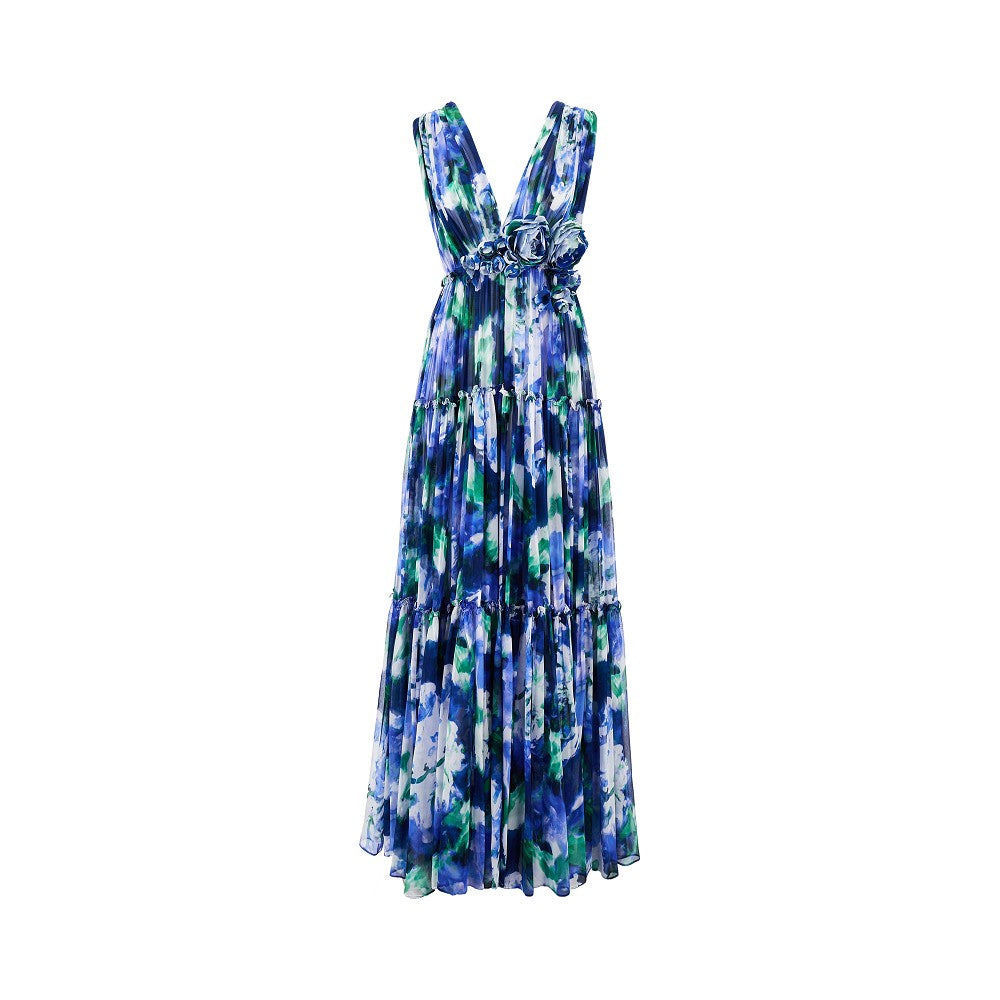 COSTARELLOS Maxi abito 'Arella' in georgette floreale