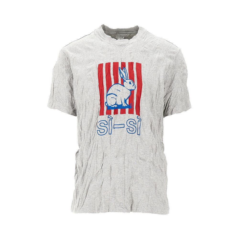 Bottega Veneta T-shirt in jersey froissé con stampa Rabbit