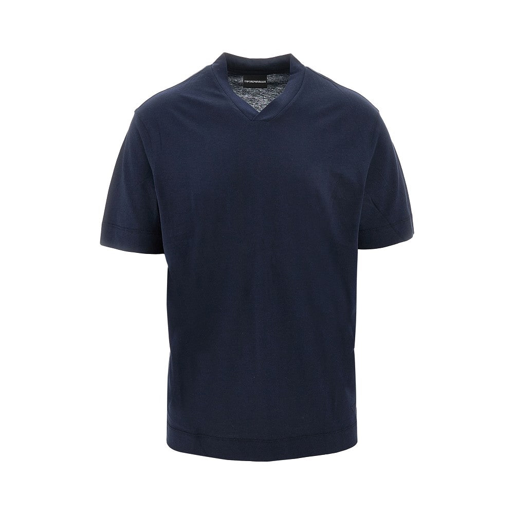 Emporio Armani T-shirt a manica corta in misto cotone e seta