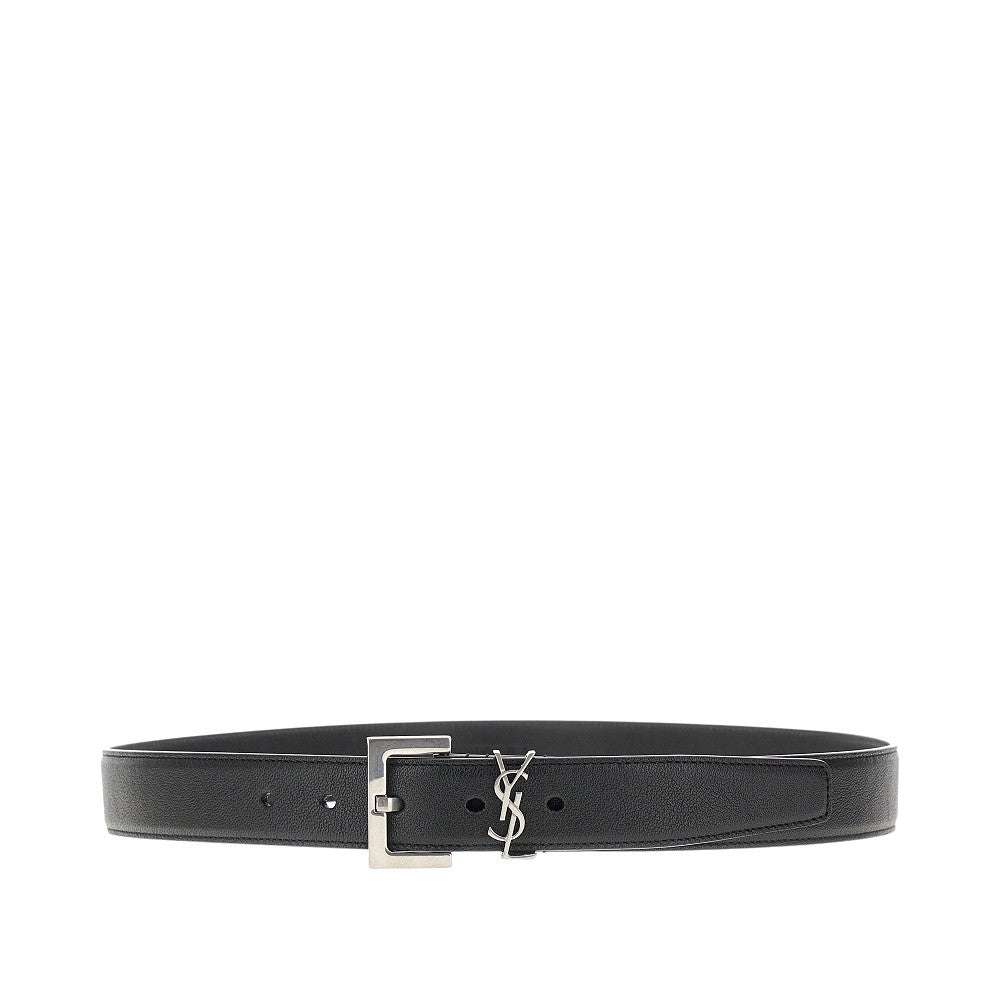 Saint Laurent Cintura in pelle con dettaglio Cassandre