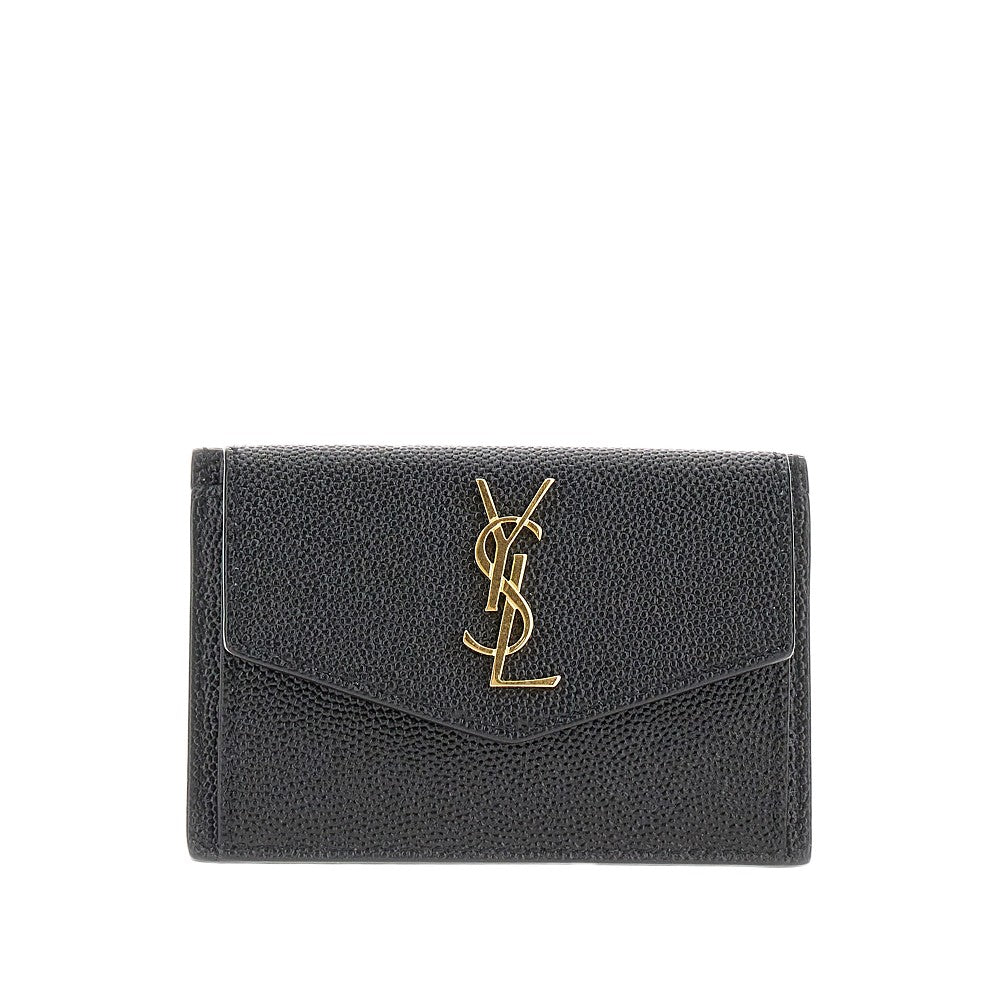 Saint Laurent Portacarte 'Uptown' in pelle Grain de Poudre
