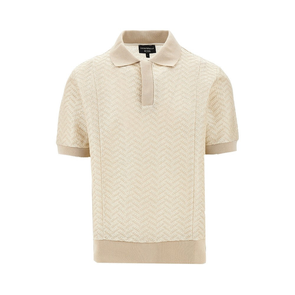 Emporio Armani Polo ICON in maglia chevron