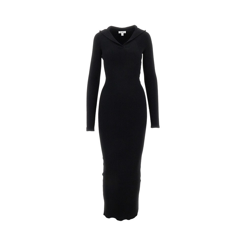 Alaïa Abito lungo in maglia con cappuccio