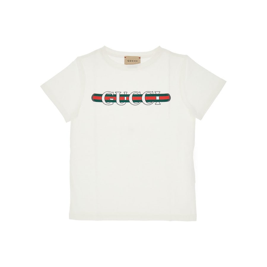 Gucci T-shirt con stampa logo Web