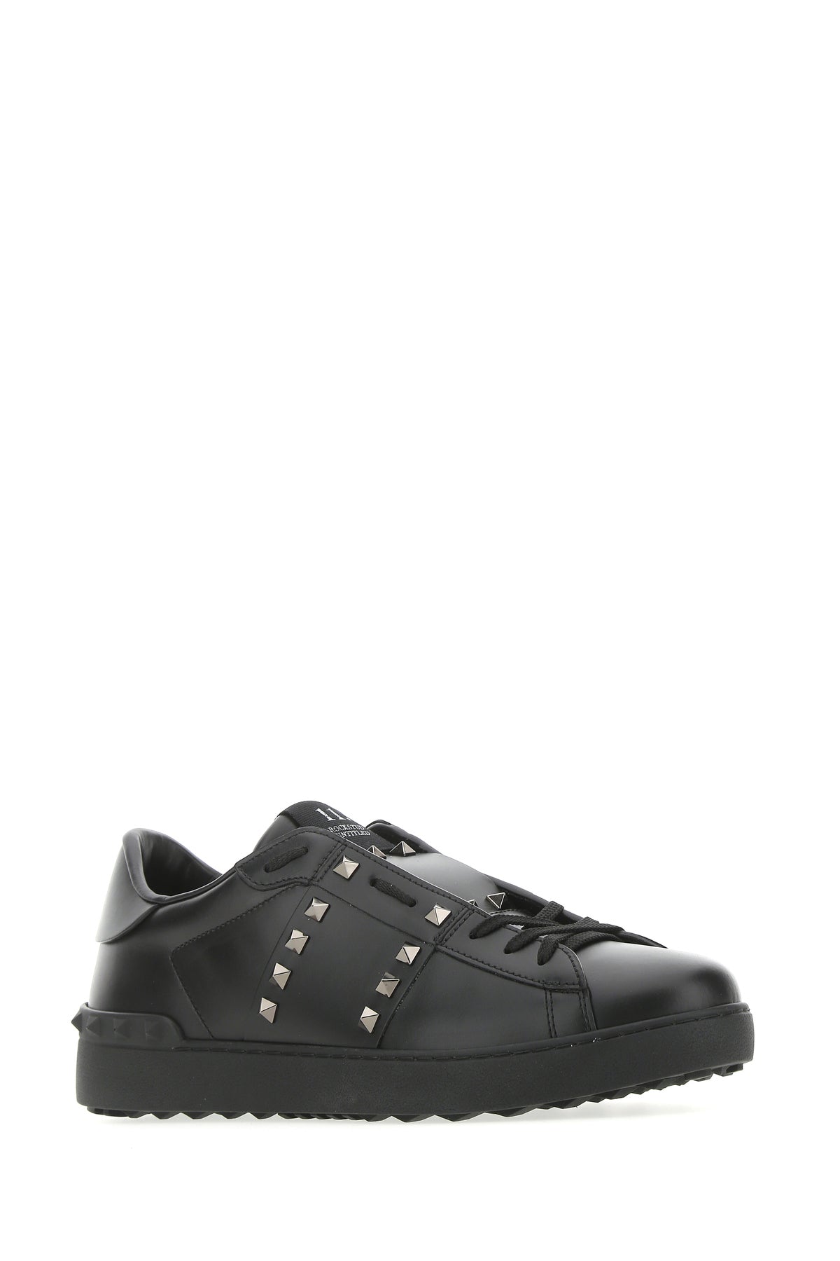 Valentino Garavani Sneakers Rockstud Untitled in pelle nera, view 2