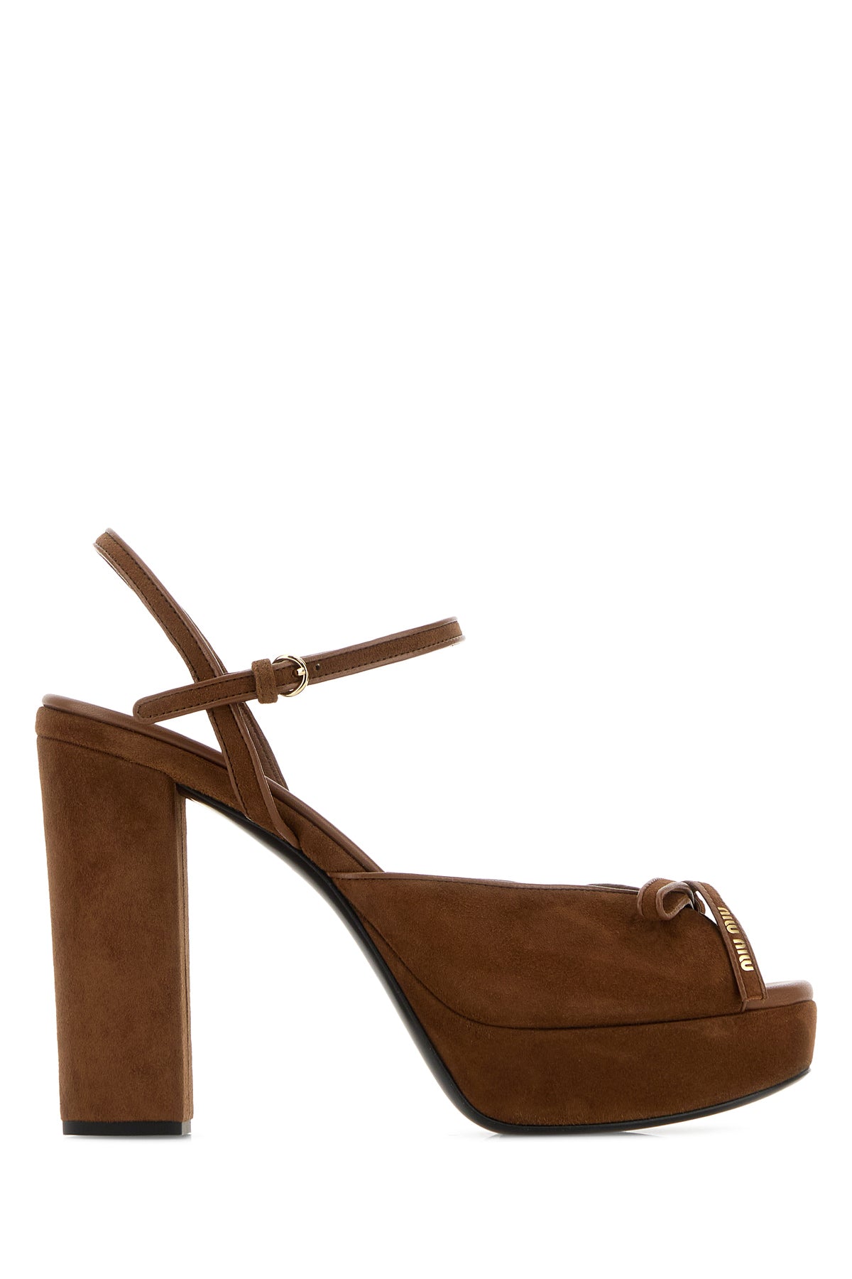 Miu Miu Sandali in pelle scamosciata marrone