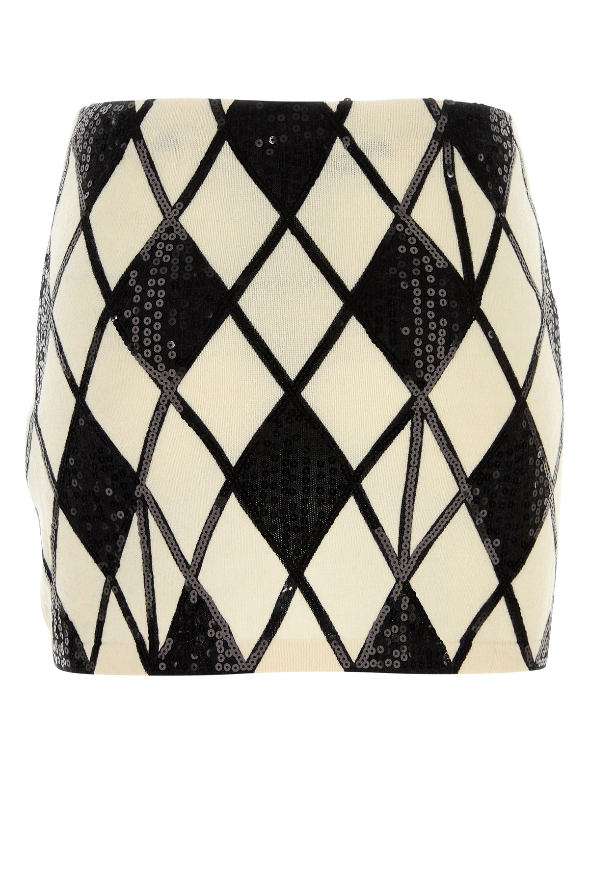 BLUMARINE Minigonna in misto lana ricamata, view 2