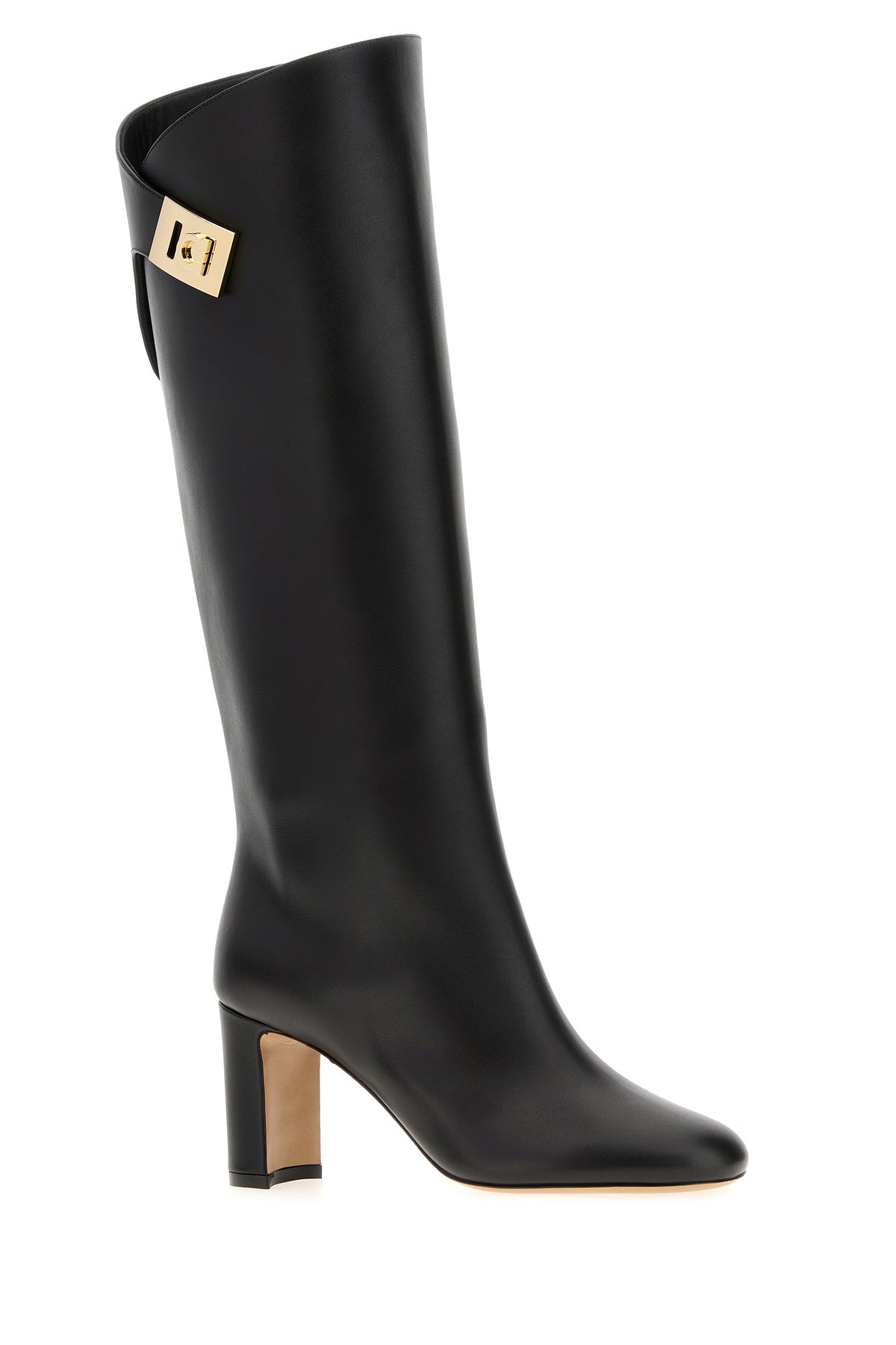 Ferragamo Stivali Elli in pelle nera, view 2