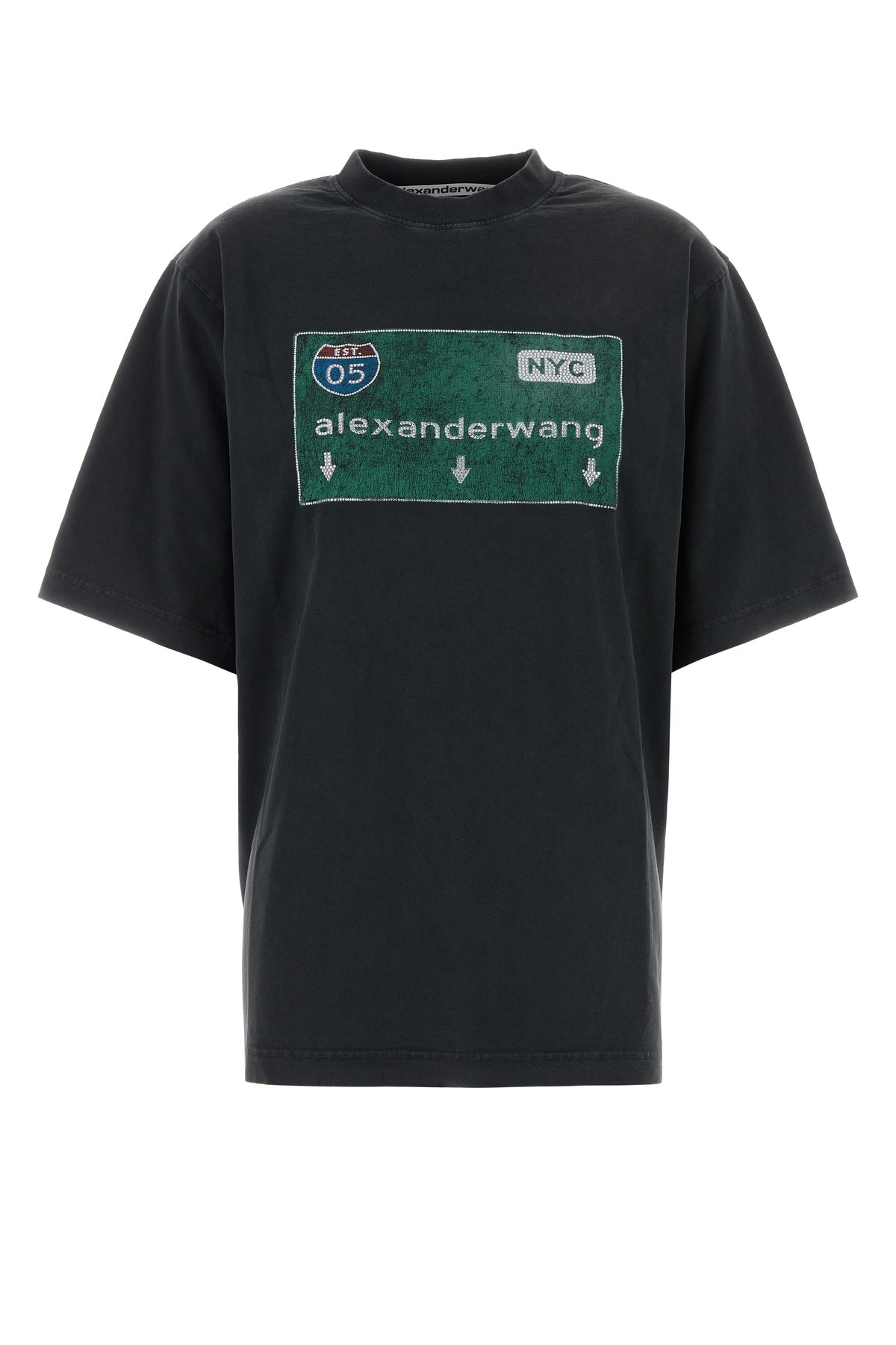 ALEXANDER WANG T-shirt oversize in cotone nero