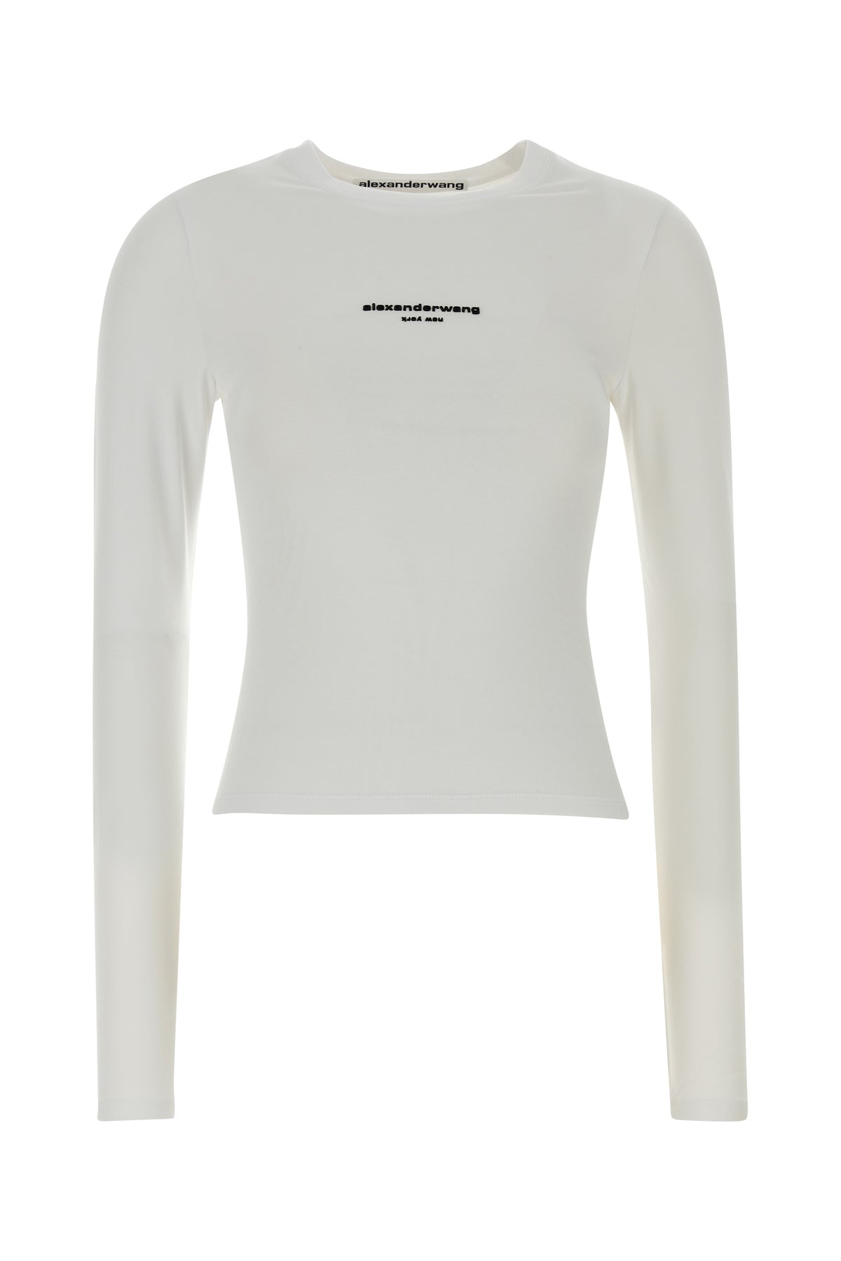 ALEXANDER WANG T-shirt in cotone stretch bianco
