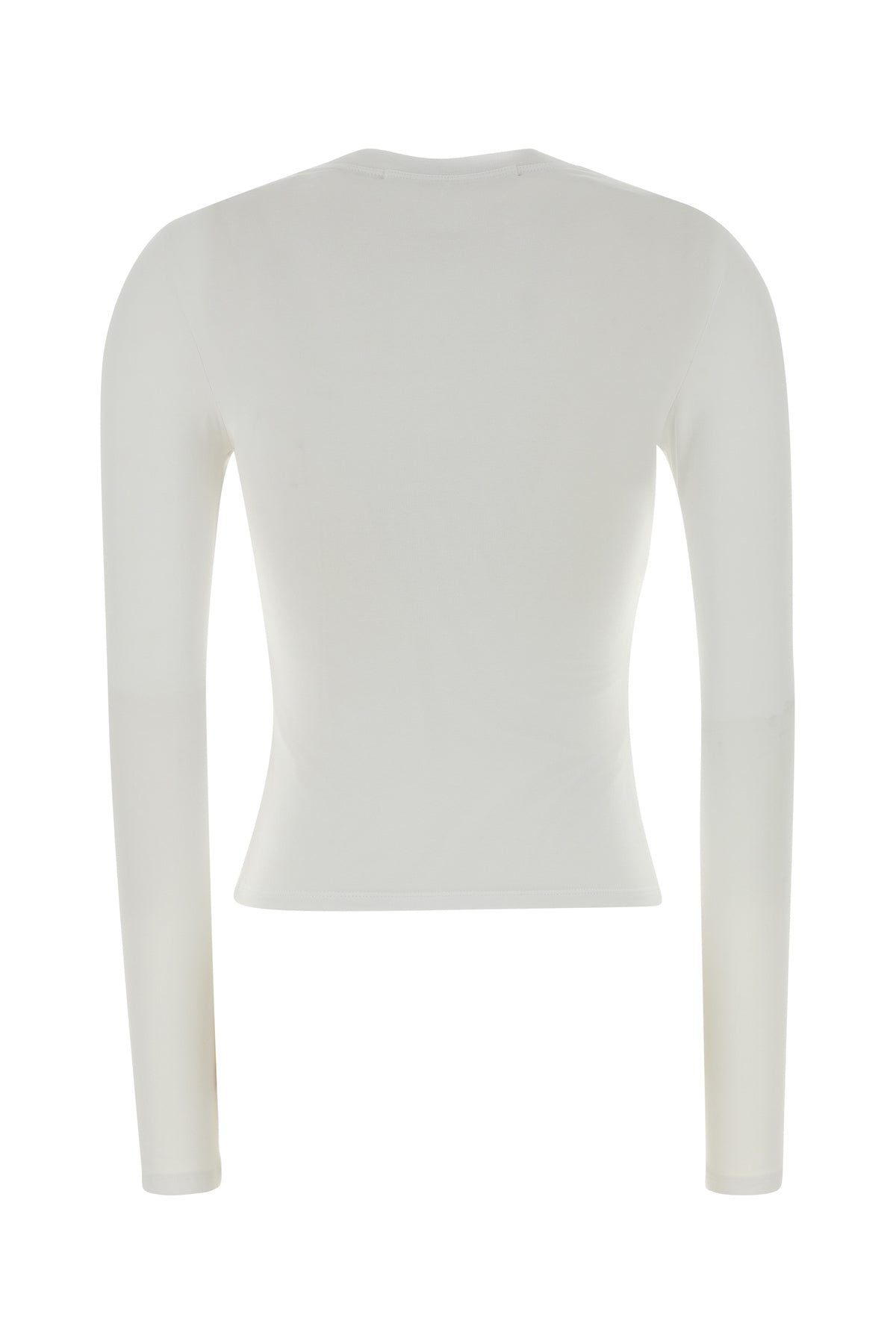 ALEXANDER WANG T-shirt in cotone stretch bianco, view 2
