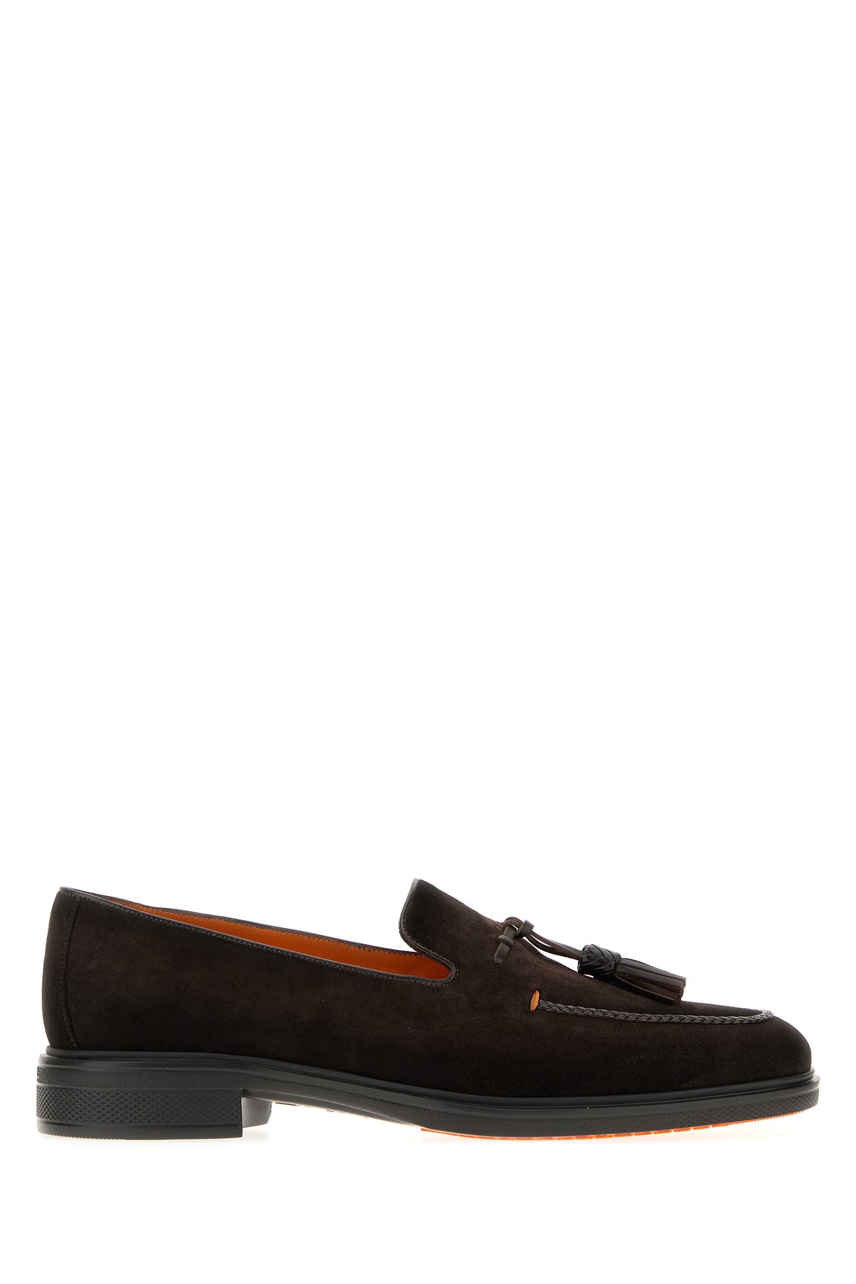 SANTONI Mocassini Easy in pelle scamosciata testa di moro