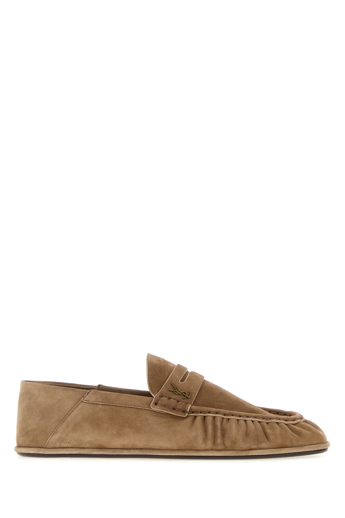 Saint Laurent Mocassini Le Loafer in pelle scamosciata cappuccino