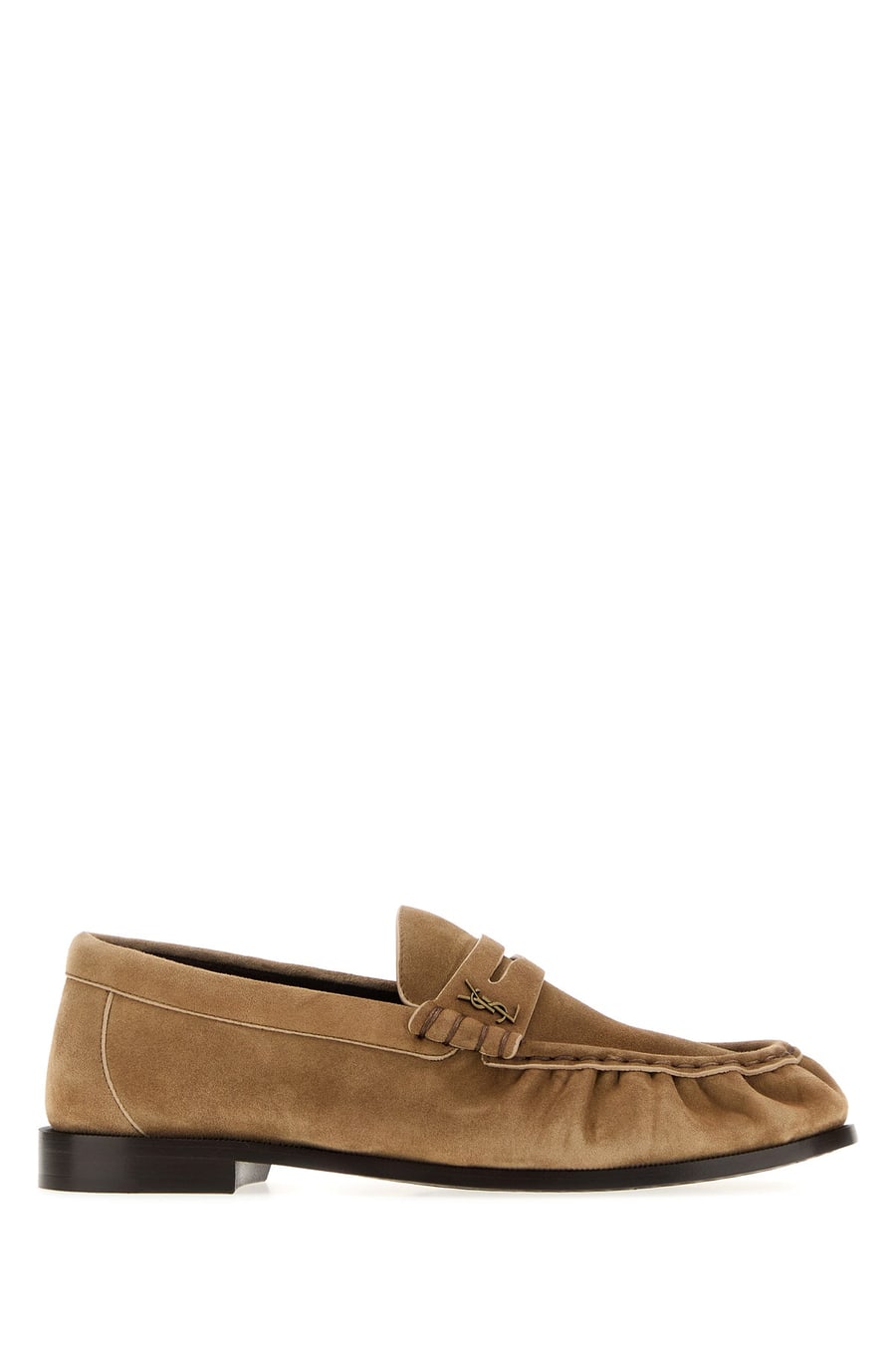 Saint Laurent Mocassini Le Loafer in pelle scamosciata cappuccino