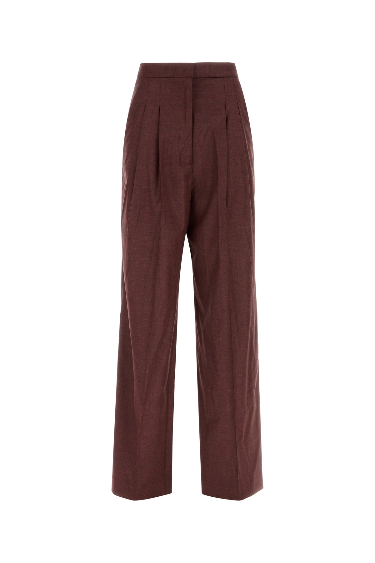 PT Torino Pantalone Grace dalla gamba ampia in twill stretch bordeaux
