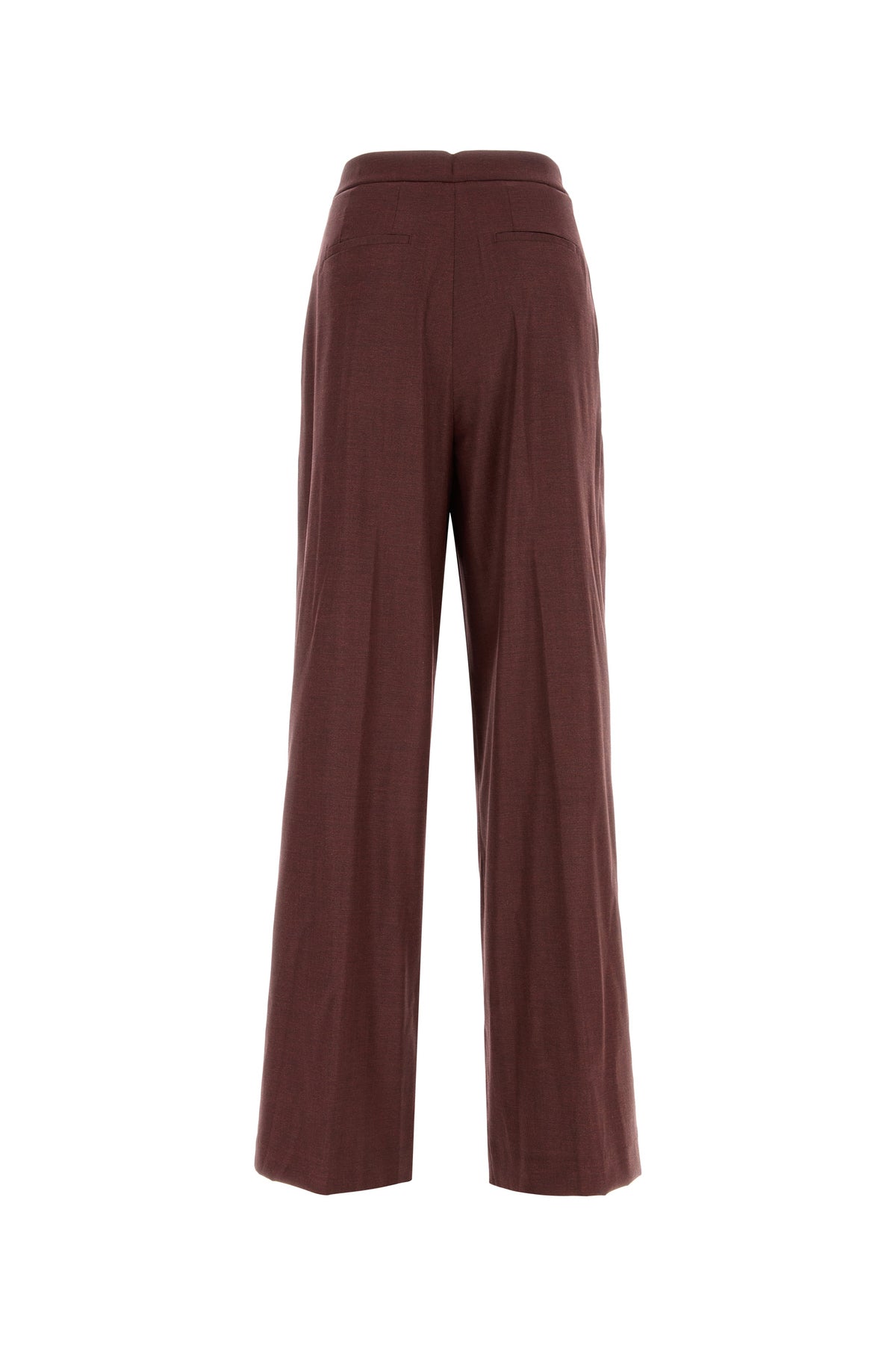 PT Torino Pantalone Grace dalla gamba ampia in twill stretch bordeaux, view 2