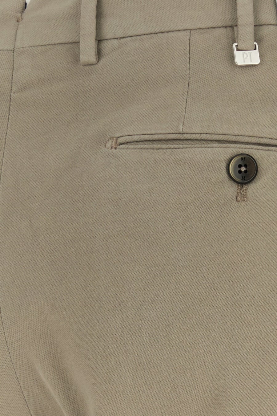 PT Torino Pantalone in misto cotone stretch tortora, view 3