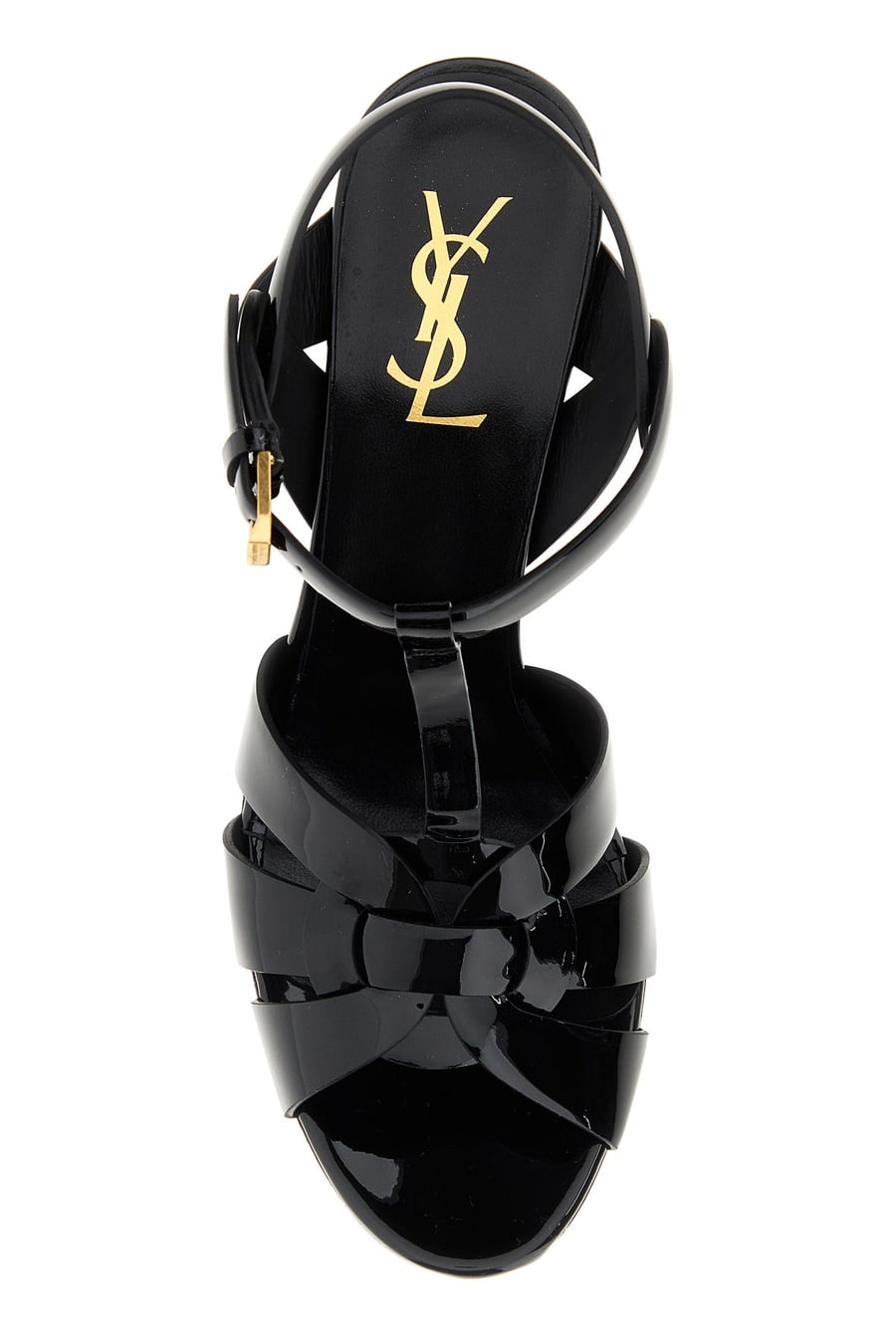 Saint Laurent Sandali Tribute in pelle nera, view 4