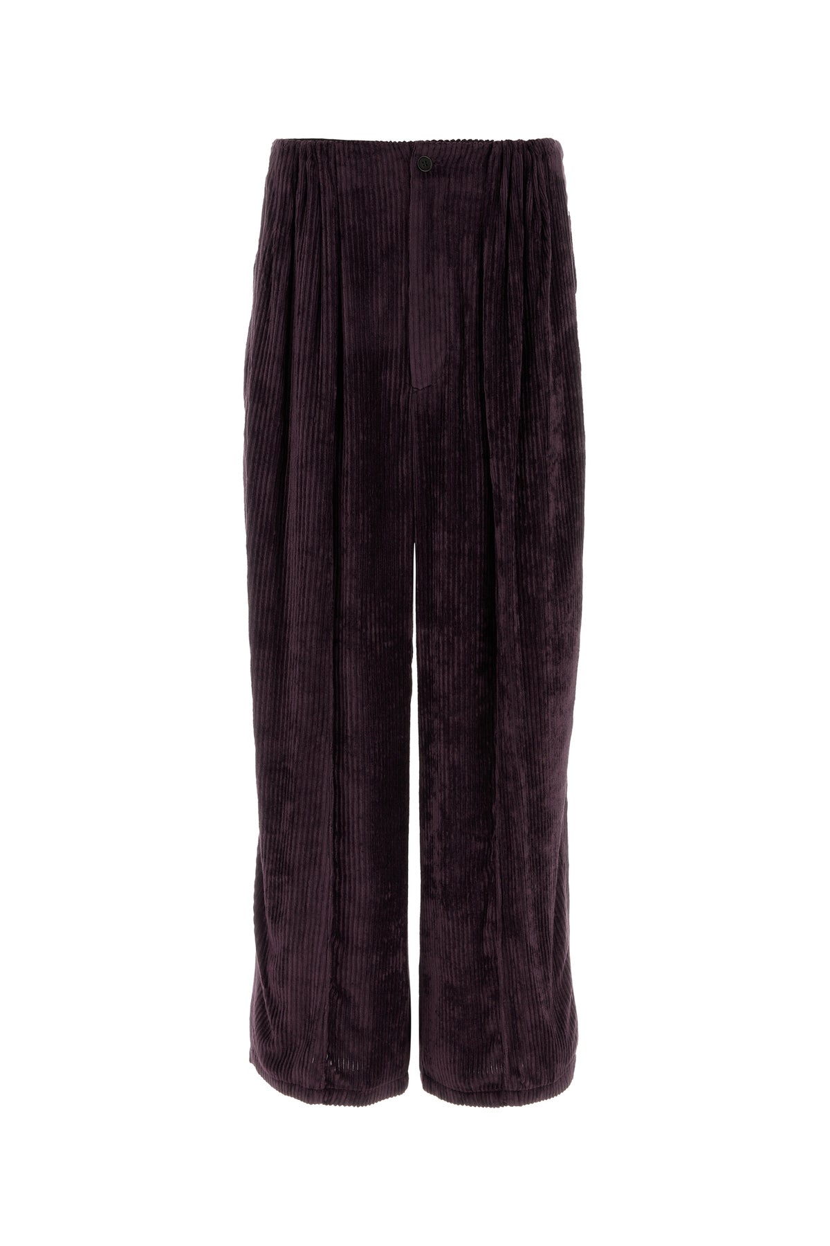 Giorgio Armani Pantalone dalla gamba ampia in velluto a coste viola
