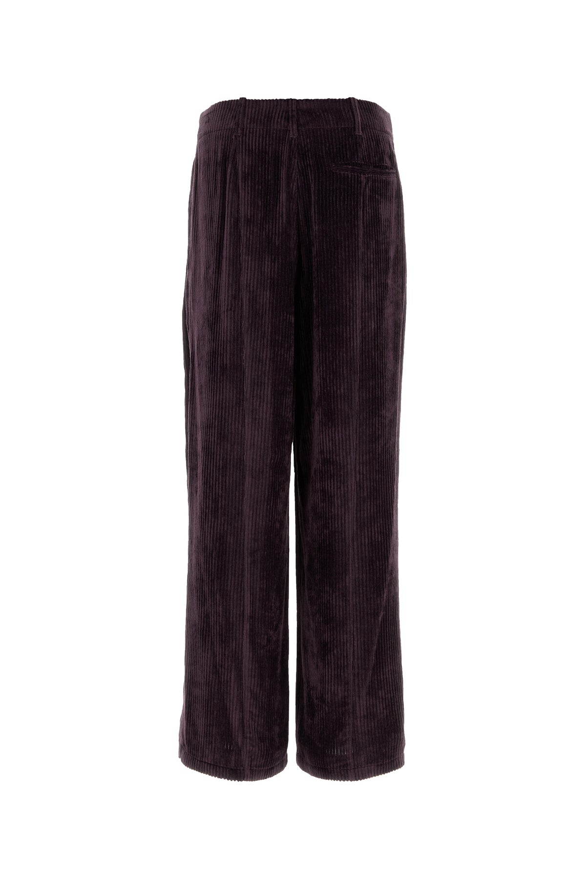 Giorgio Armani Pantalone dalla gamba ampia in velluto a coste viola, view 2