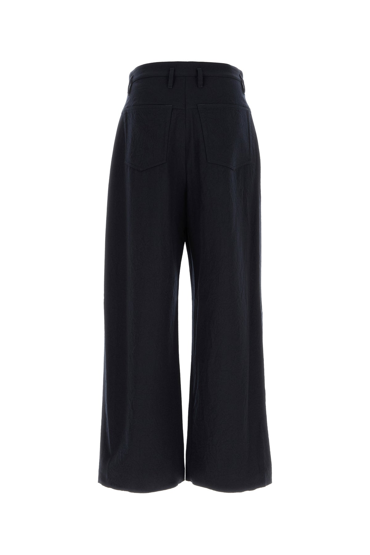 Giorgio Armani Pantalone dalla gamba ampia in lana blu notte, view 2