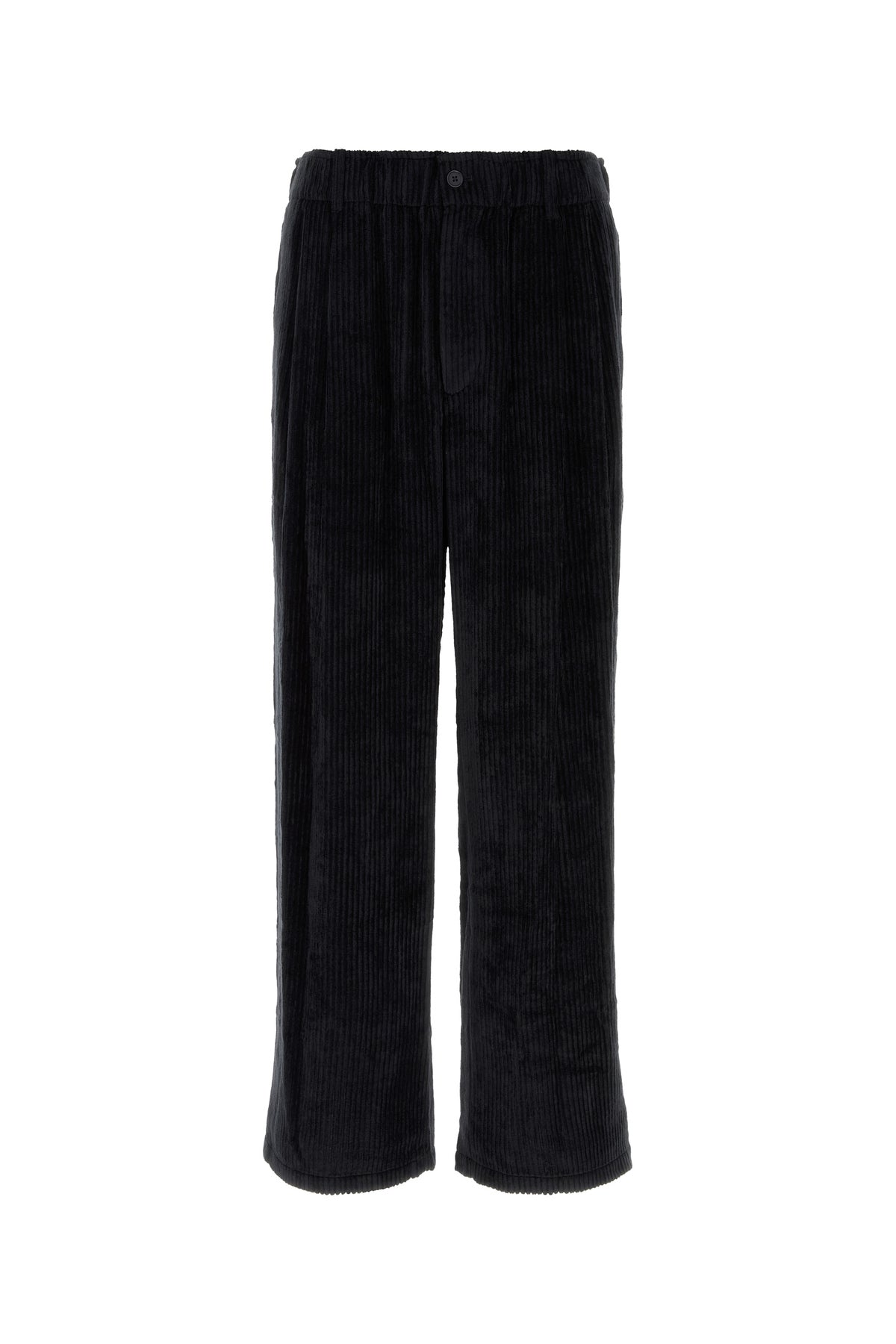 Giorgio Armani Pantalone dalla gamba ampia in velluto a coste antracite