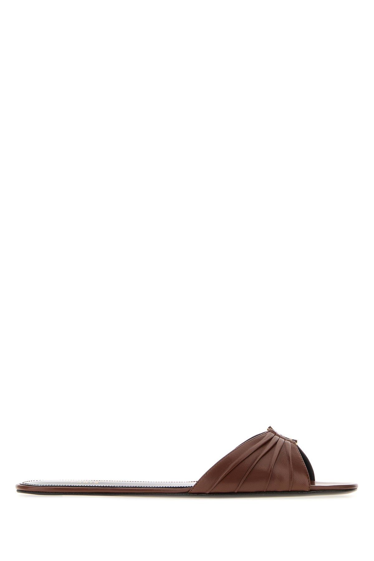 Saint Laurent Slippers Babylone in nappa marrone