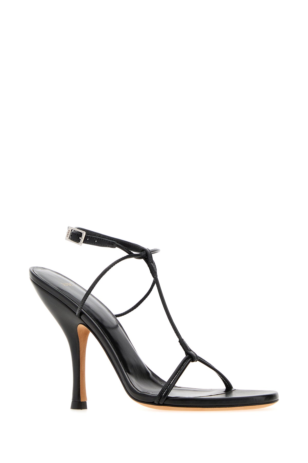 JUDE Sandali Mixer in pelle nera, view 2