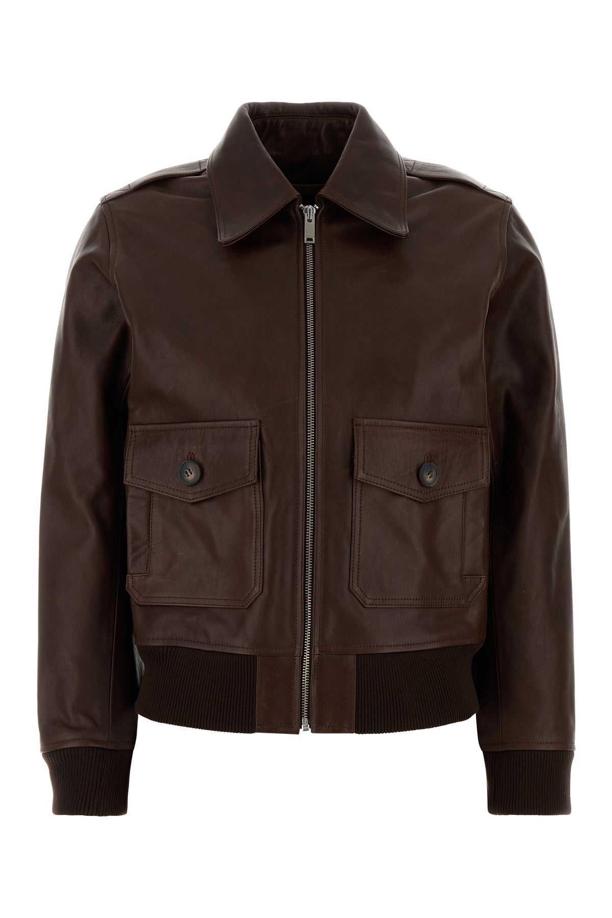 A.P.C. Giacca Gaelle in pelle cioccolato
