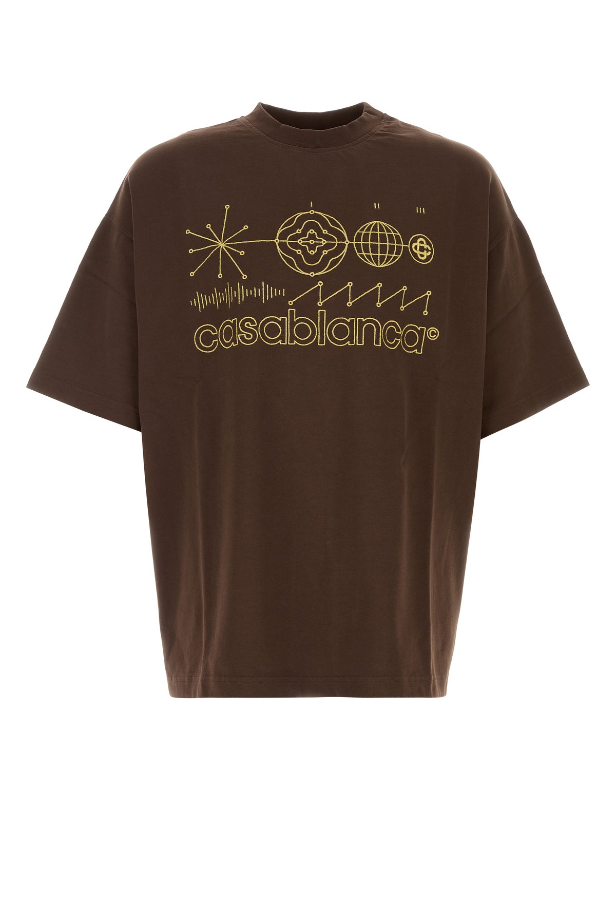 CASABLANCA T-shirt oversize in cotone marrone