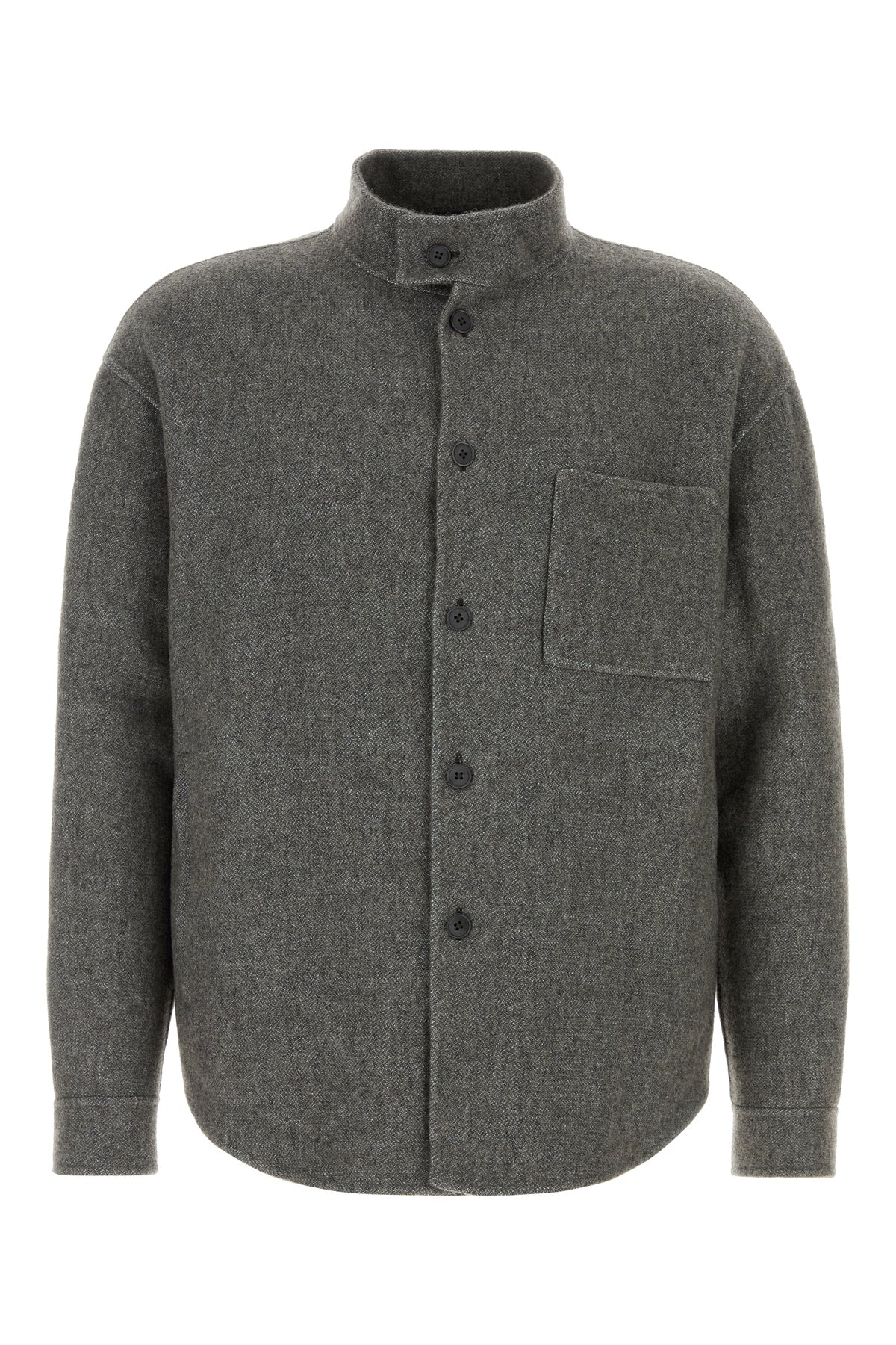 Giorgio Armani Overshirt in misto seta grigia