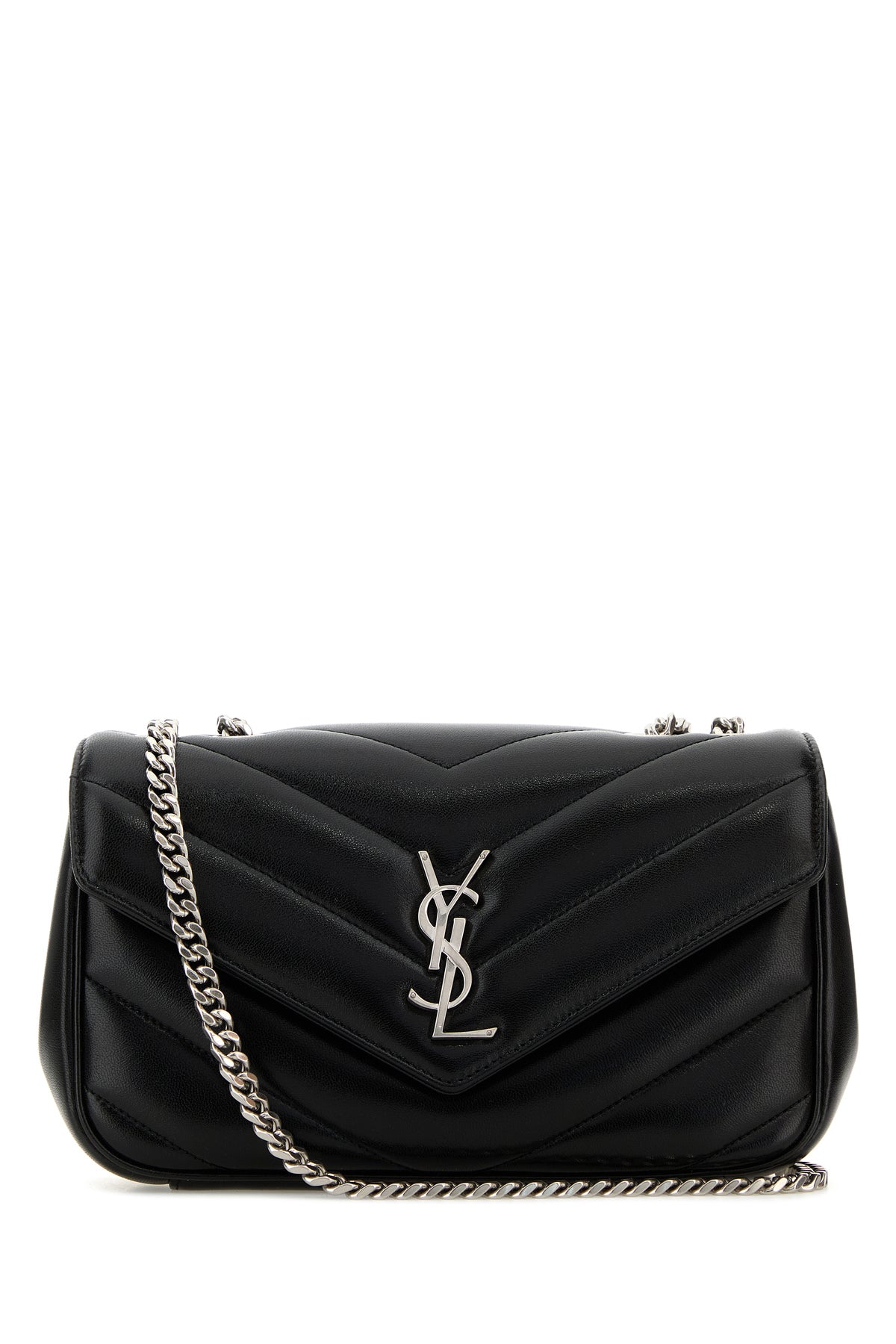 Saint Laurent Borsa a spalla LouLou piccola in pelle nera