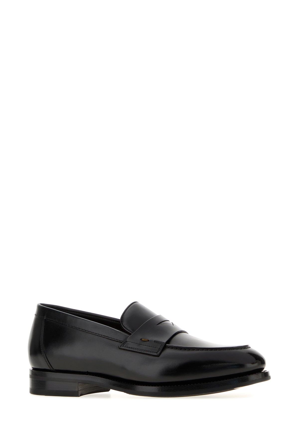 SANTONI Mocassini Colin in pelle nera, view 2
