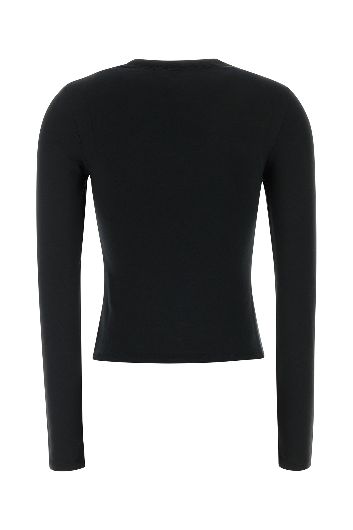ALEXANDER WANG T-shirt in cotone stretch nero, view 2