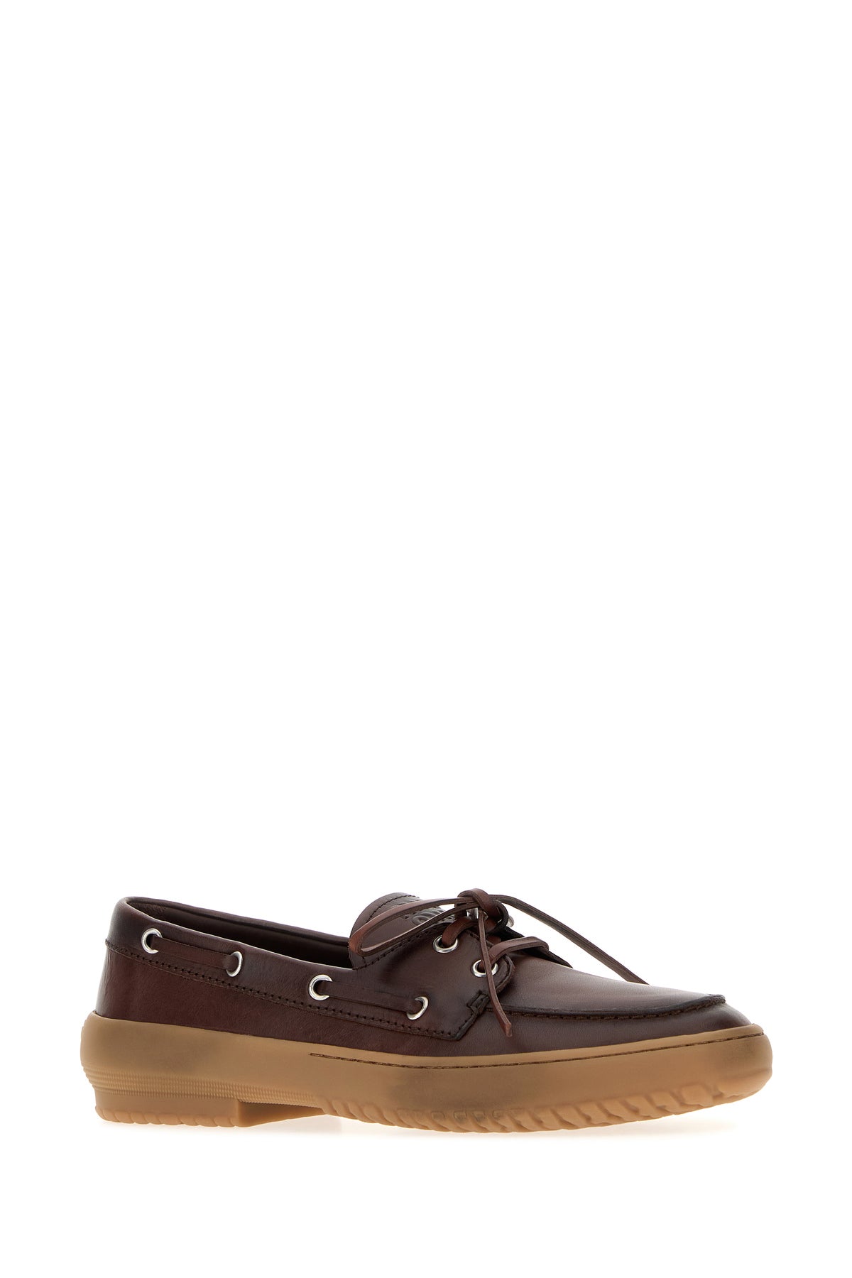 Miu Miu Mocassini in pelle cioccolato, view 2