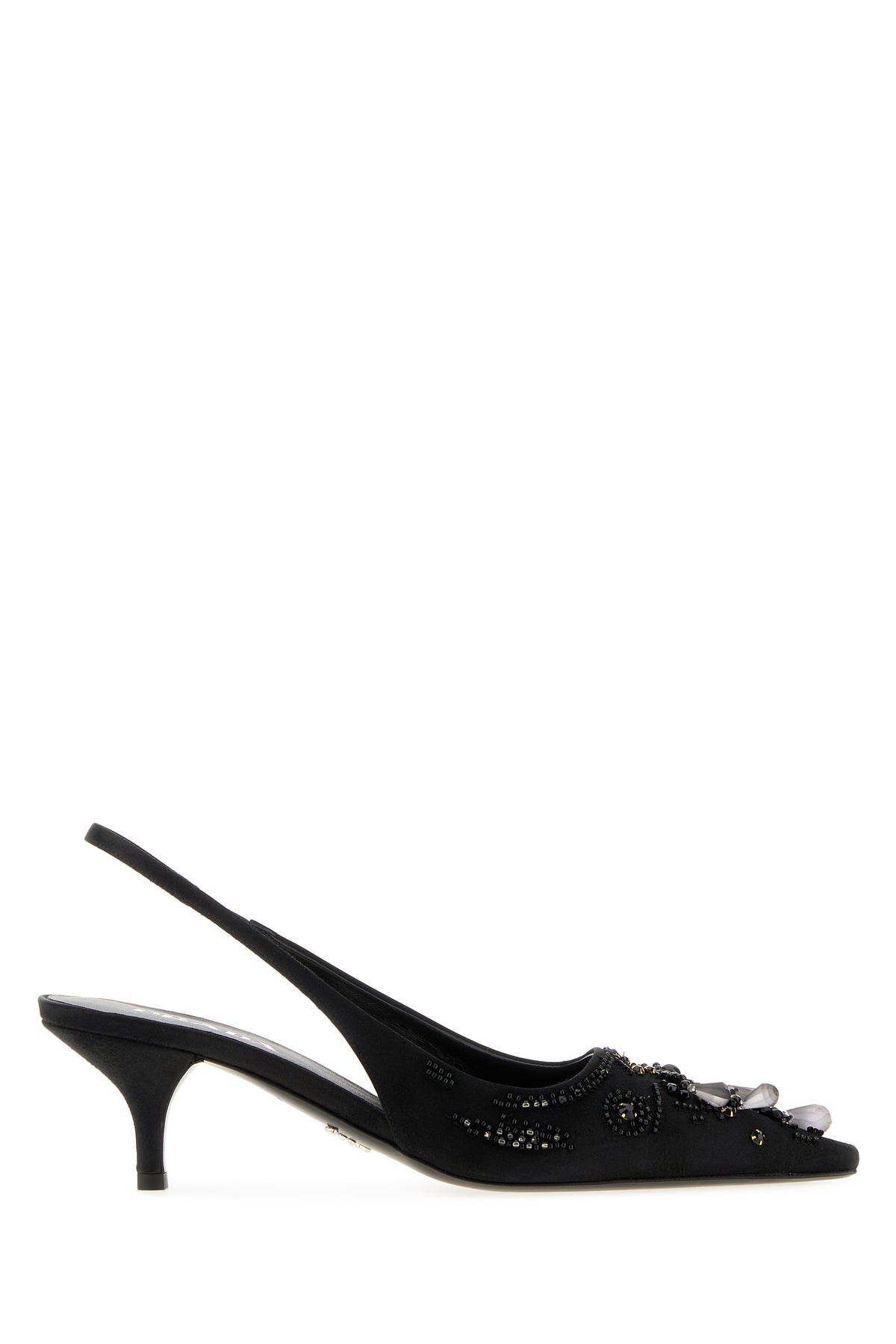 Prada Scarpe con tacco in raso nero