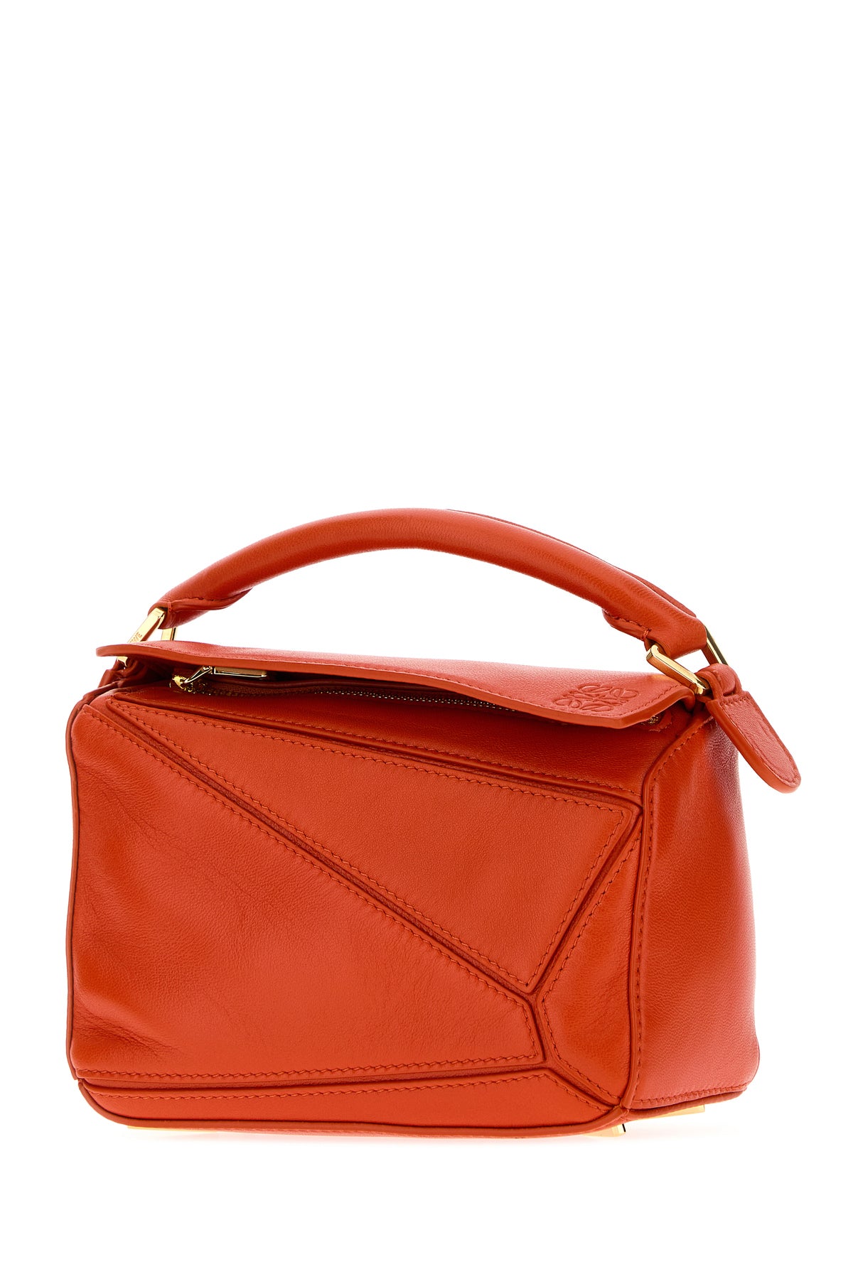 Loewe Borsa a mano Puzzle mini in nappa arancione, view 2
