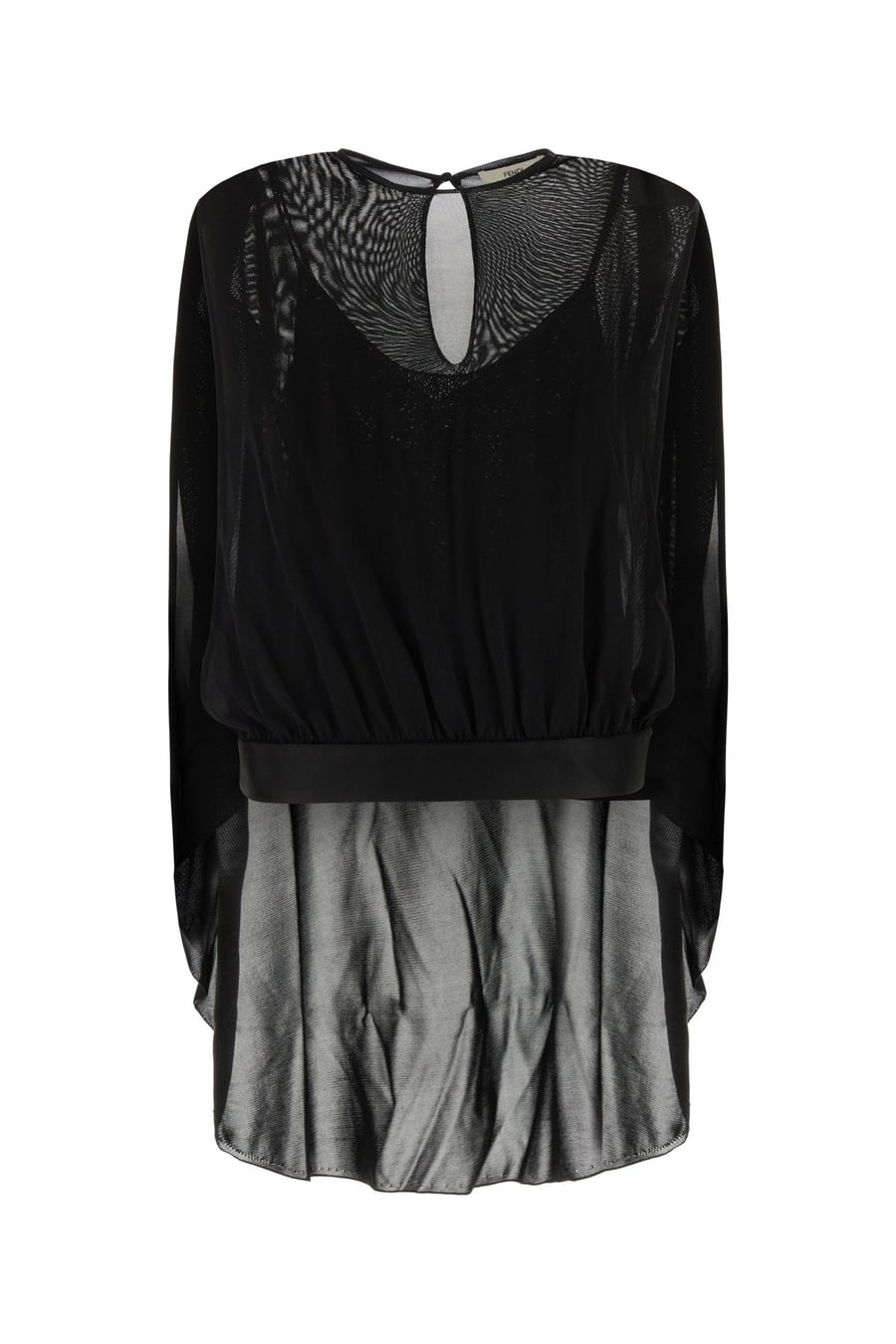 Fendi Top in misto seta nera
